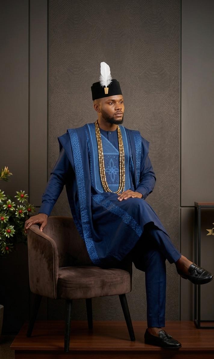 Navy Blue Elite Royal Heritage Agbada