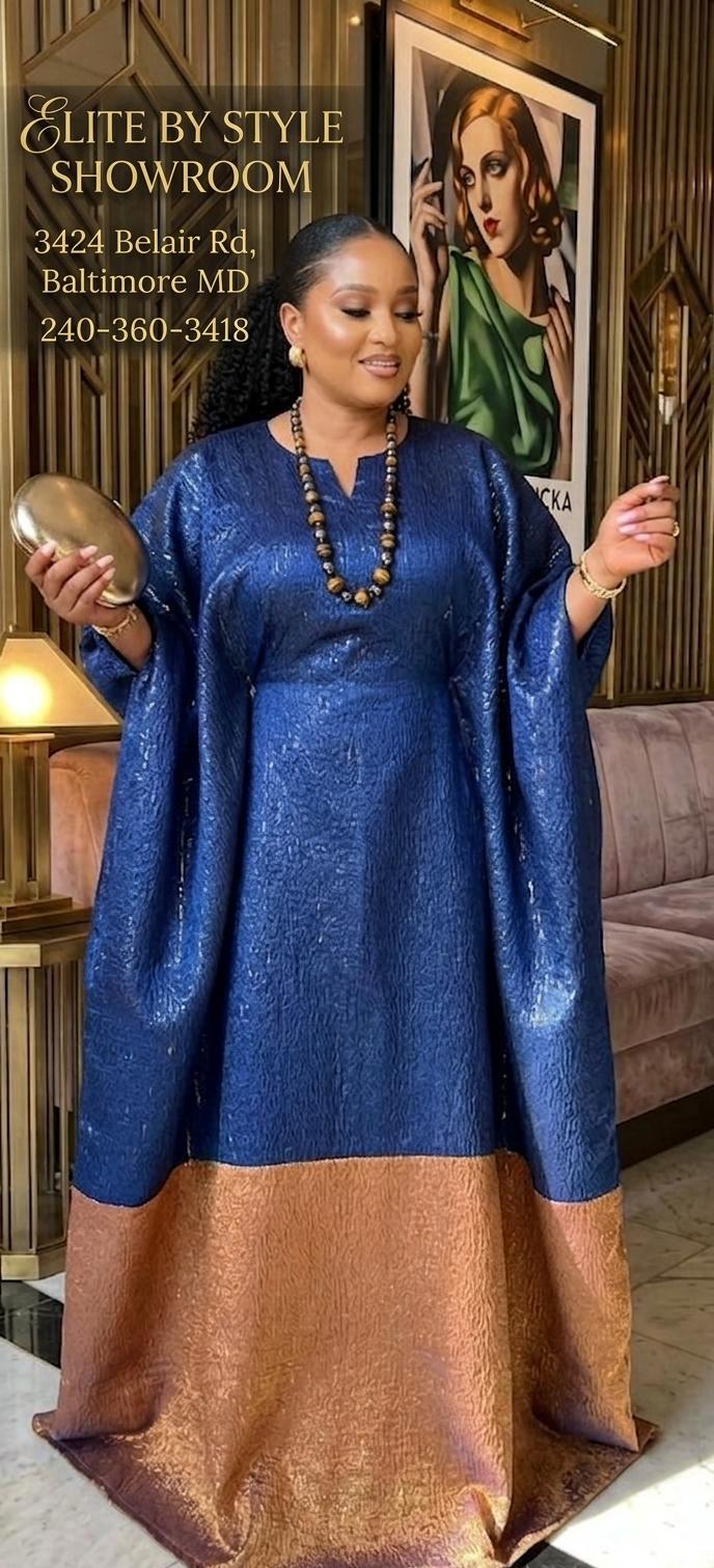 Sapphire Luxe Boubou Gown