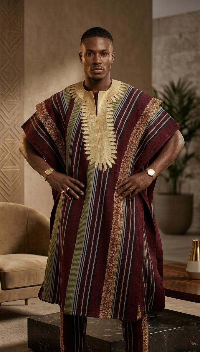 Imperial Stripe Agbada