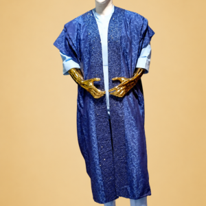 4 in 1 sky blue kaftan and navy blue on top with hat