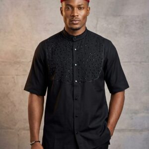 elite noir embroidered senator set